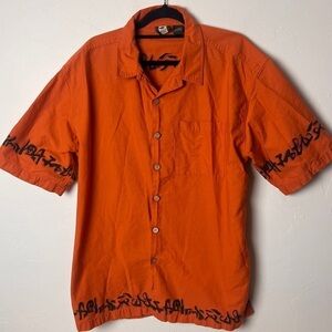 Metro One Vintage Mens Hawaiian shirt orange size XL